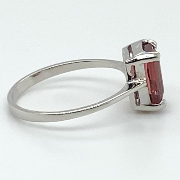 Bi Color Tourmaline 1.70ct Solid 14K White Gold Ring - Picture 4 of 6